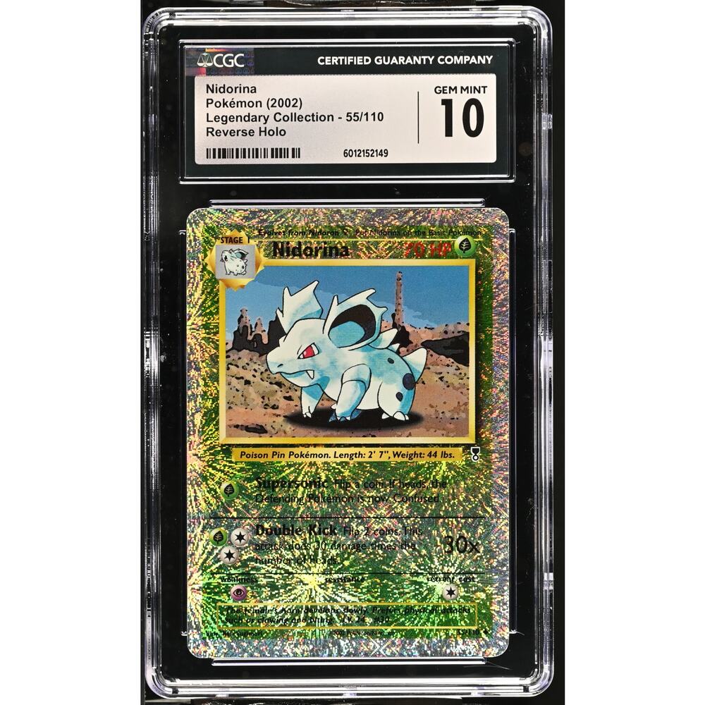 CGC 10 GEM MINT Nidorina 55/110 Legendary Collection Reverse Holo Foil Card